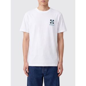Off-White Men Crewneck Cotton T-Shirt Off-White With Contrast Arrow Logo